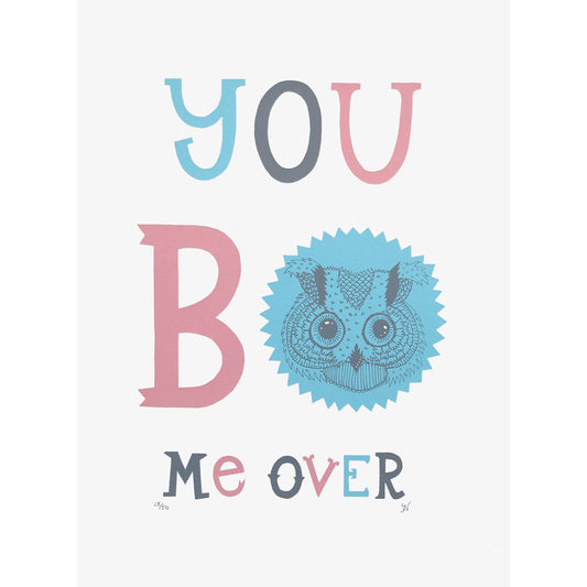 You bowl me over limited edition original art screenprint by printmaker Hazel Nicholls.