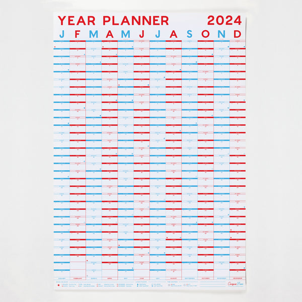 Crispin Finn Artist Page image shows their red, white and blue 2024 year planner