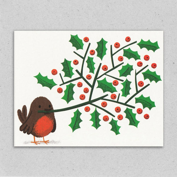 Robin Christmas card by Lisa Jones Studio at Soma Gallery