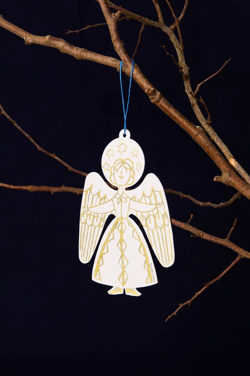 Angel Ornament Letterpress Decoration