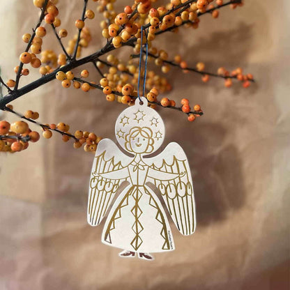 Angel Ornament Letterpress Decoration