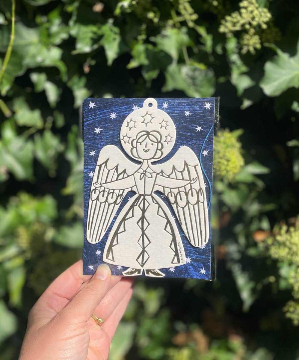Angel Ornament Letterpress Decoration