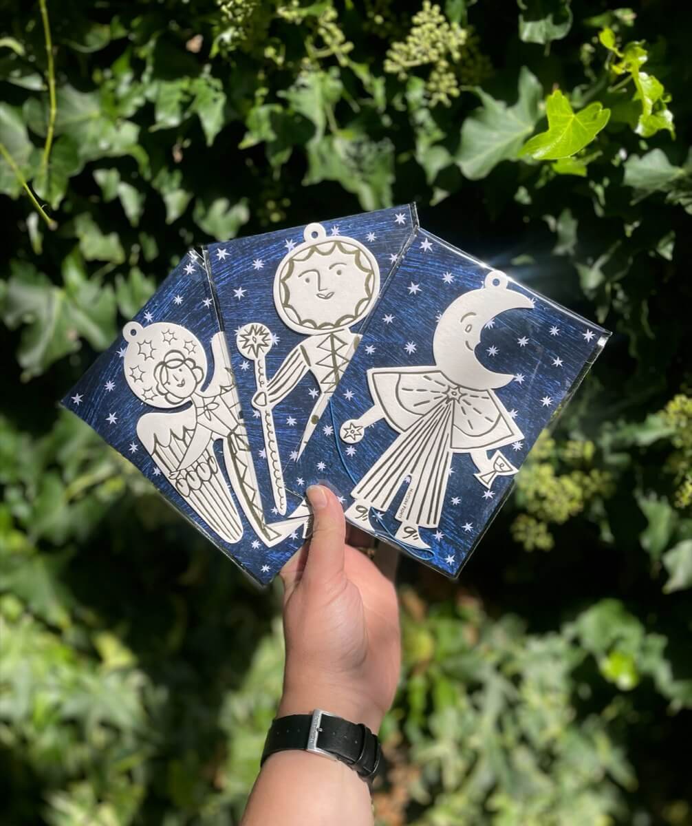 Moon Folk Letterpress Decoration