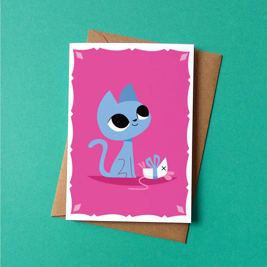 Brought You a Present Cat Card