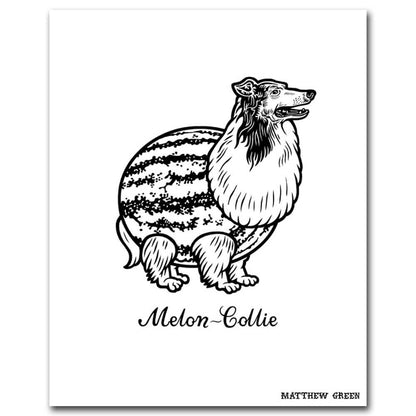 Melon-Collie Art Screen Print