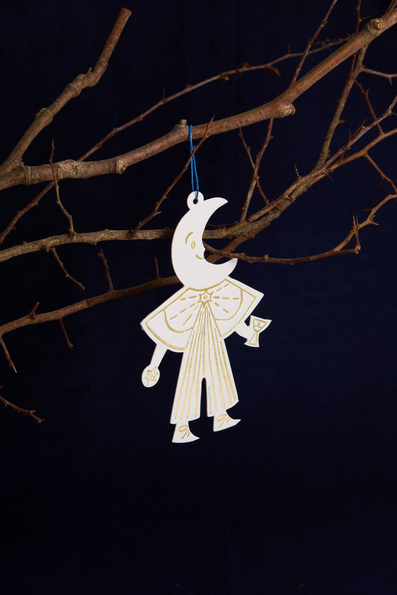 Moon Folk Letterpress Decoration