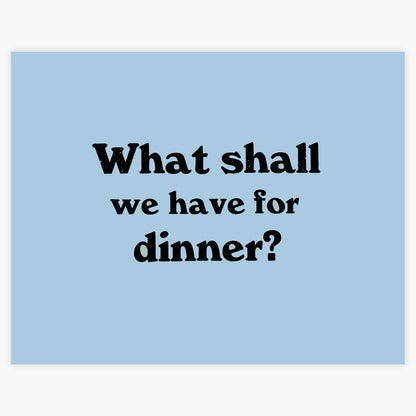 Dinner Poster Screen Print Art - more colours