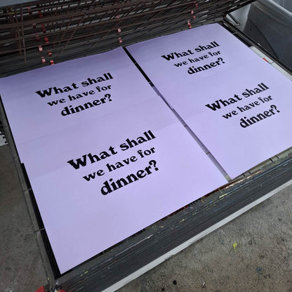 Dinner Poster Screen Print Art - more colours