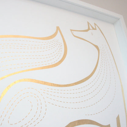 Gold Fox Foil Print