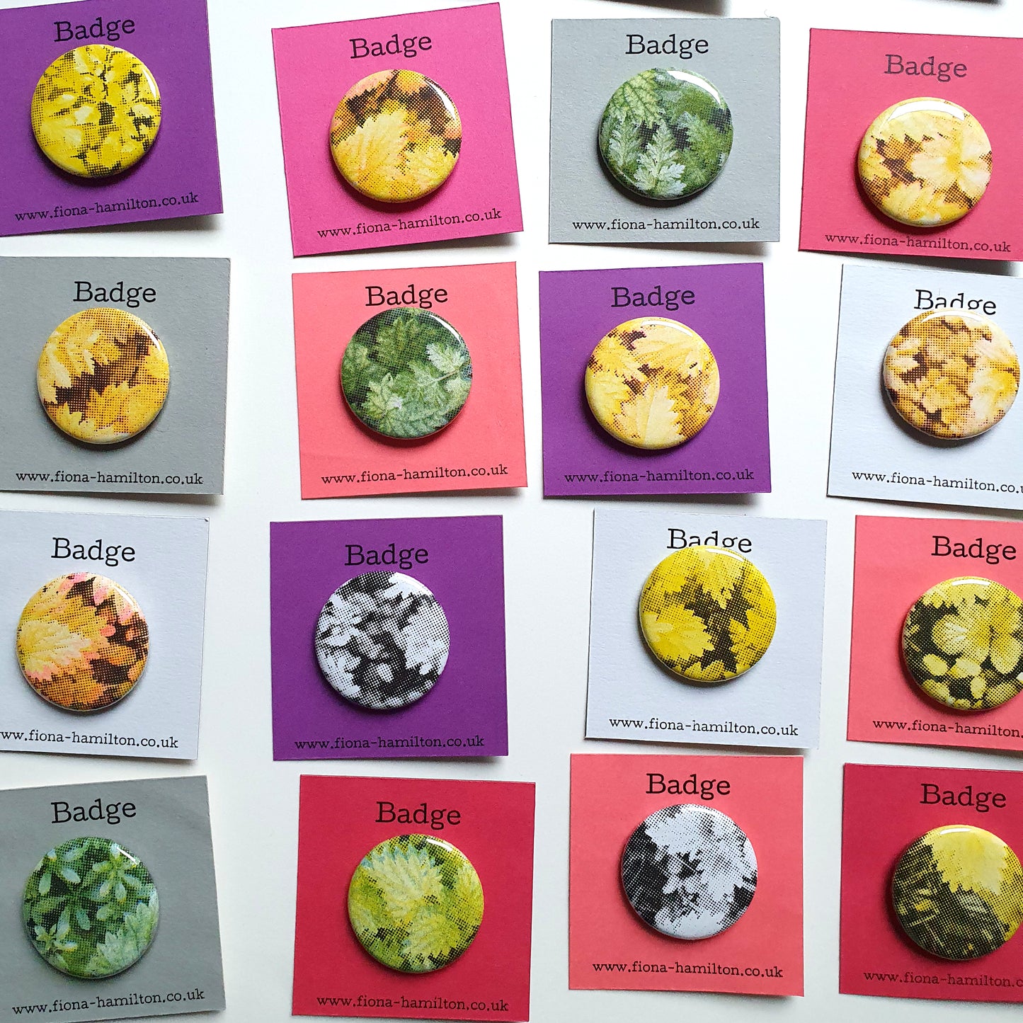 Riso woodland leaf nettle pin button badges