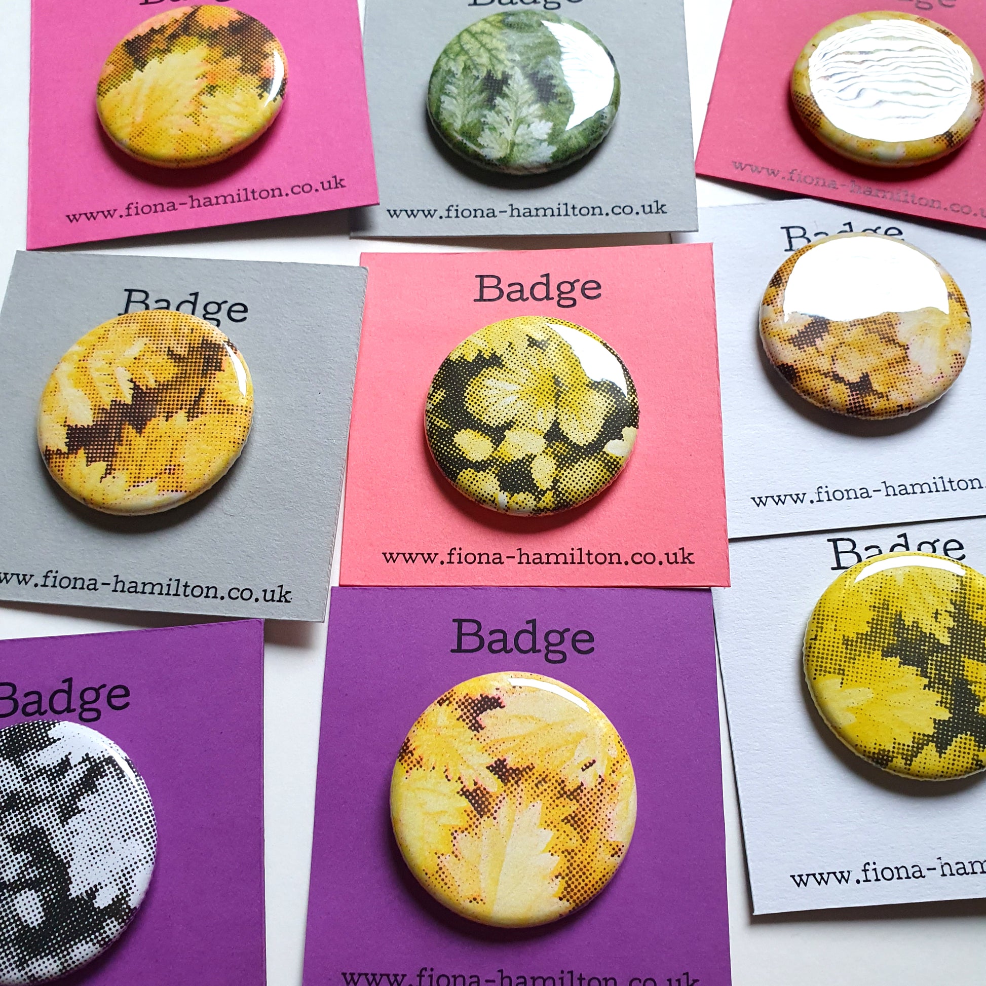 Riso woodland leaf nettle pin button badges