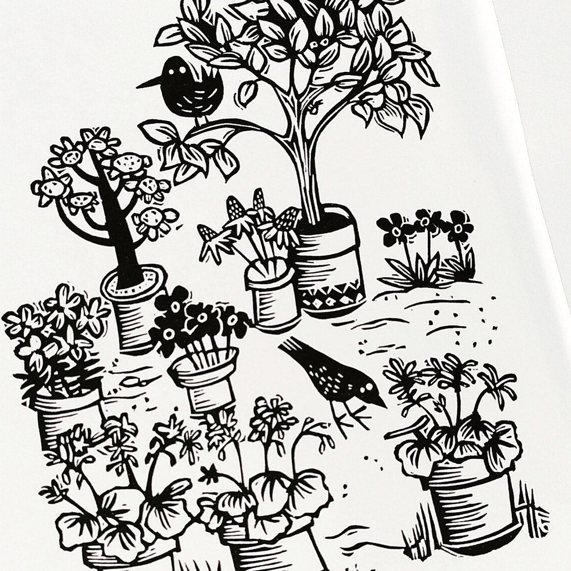 Secret Garden Linocut Art Print