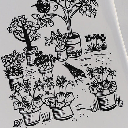 Secret Garden Linocut Art Print