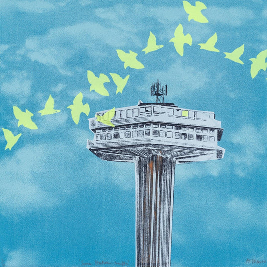 Swooping Swallows Art Screen Print