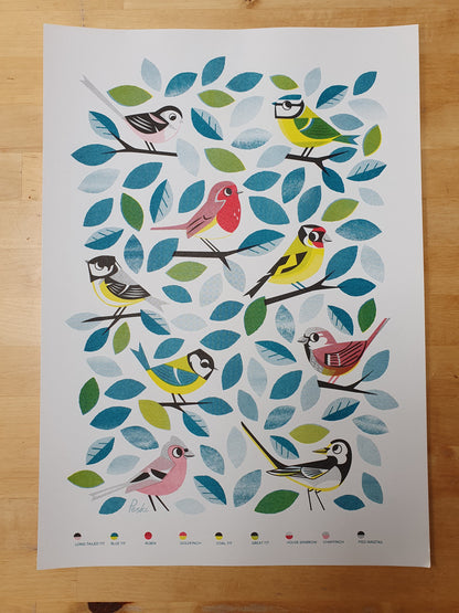 Garden Birds A3 Print