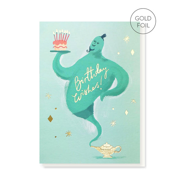 Birthday Wishes Genie greeting card by Stormy Knight