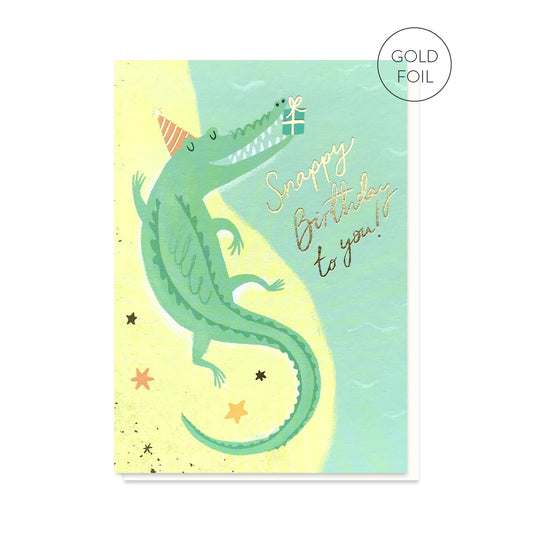 Snappy Birthday crocodile alligator greeting card by Stormy Knight.