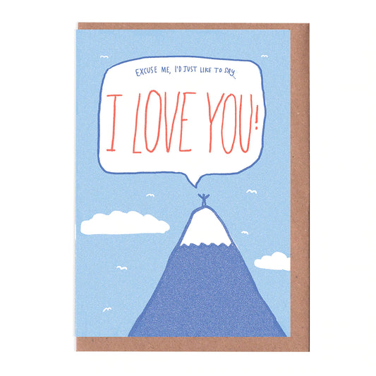 Mountain top love greeting card by Sarah Ray.