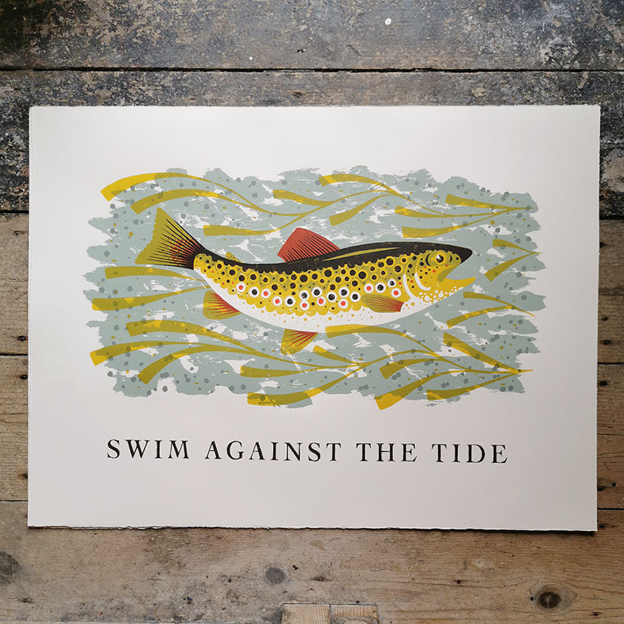 Swim Against the Tide' Screen Print by Tom Frost - Soma Gallery