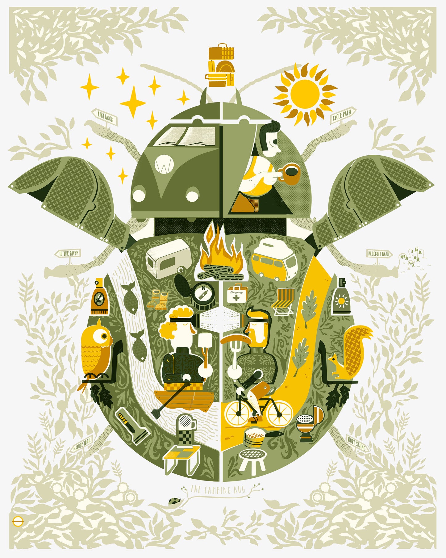 Camping Bug Print