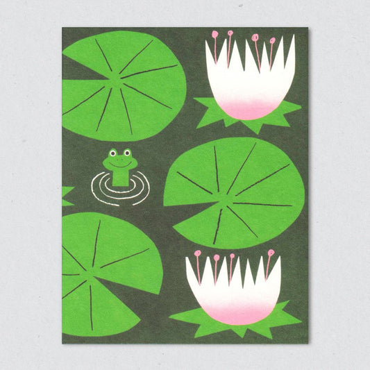 Frog Pond greeting card by Lisa Jones Studio.