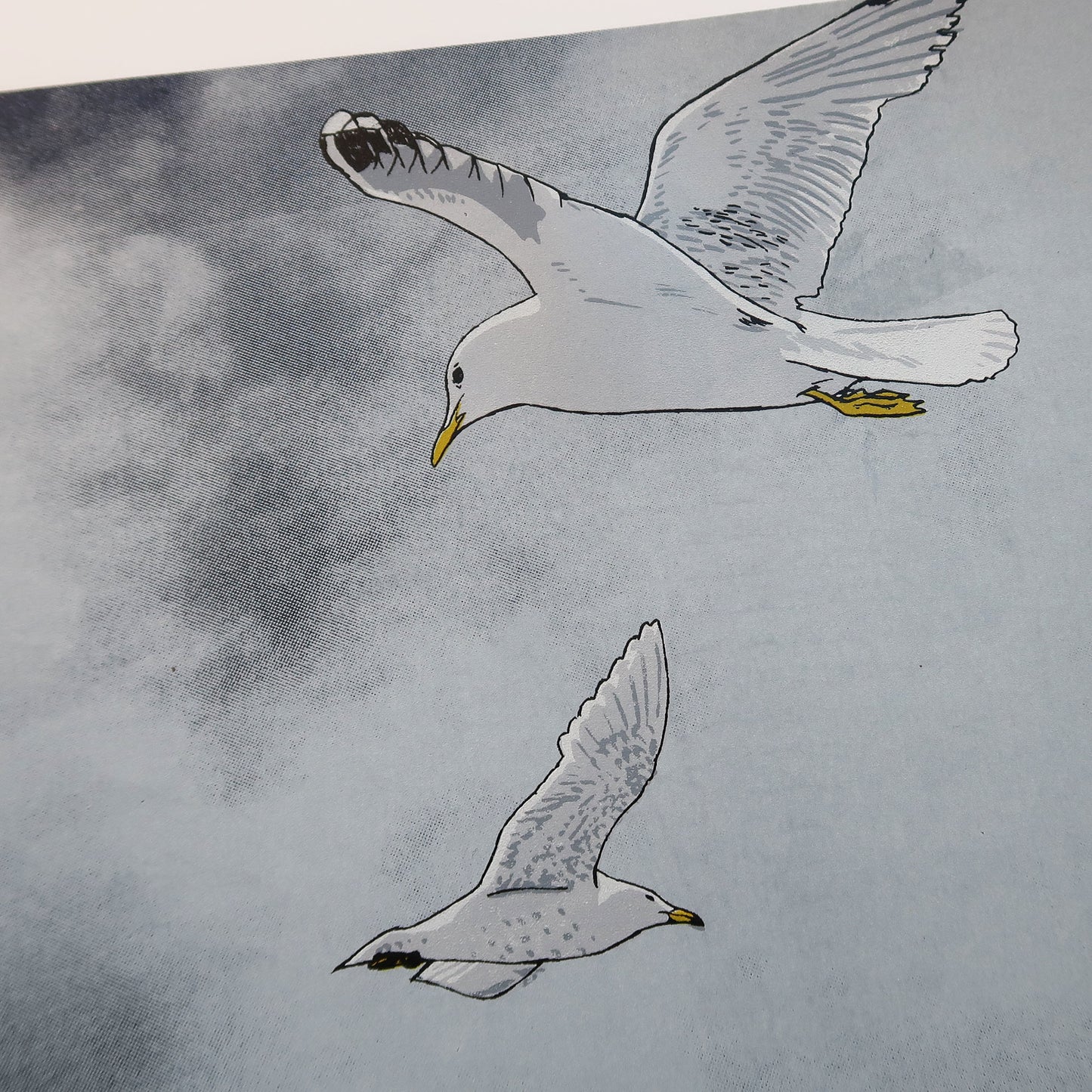 Gulls & Goods Cranes Metallic Blue Print