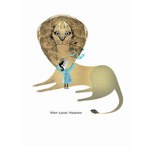 Lion tamer print by Lesley Barnes