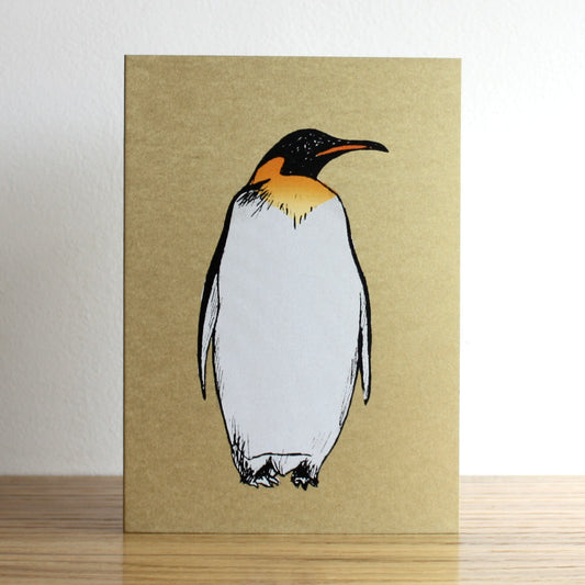 Penguin Gold Christmas Card