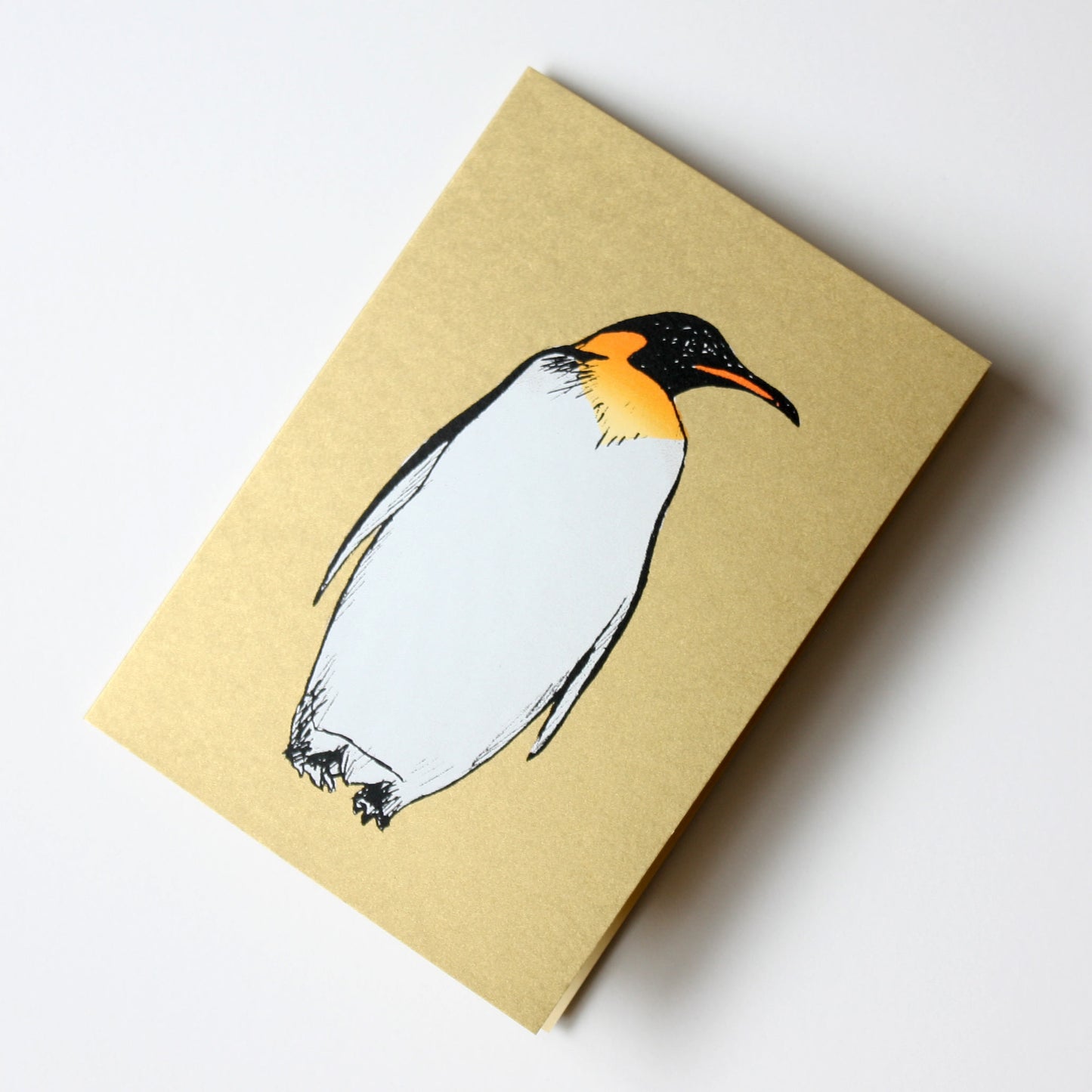 Penguin Gold Christmas Card