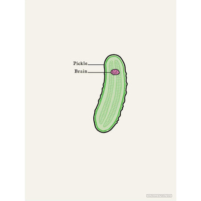 Pickle Brain silkscreen print by Matthew Green and Erica Donovan. 