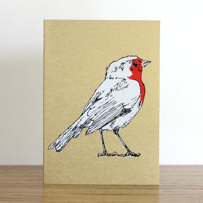 Robin Gold Christmas Card