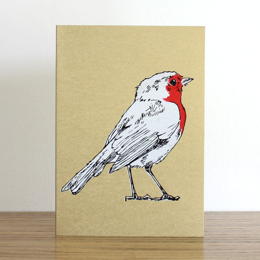 Robin Gold Christmas Card