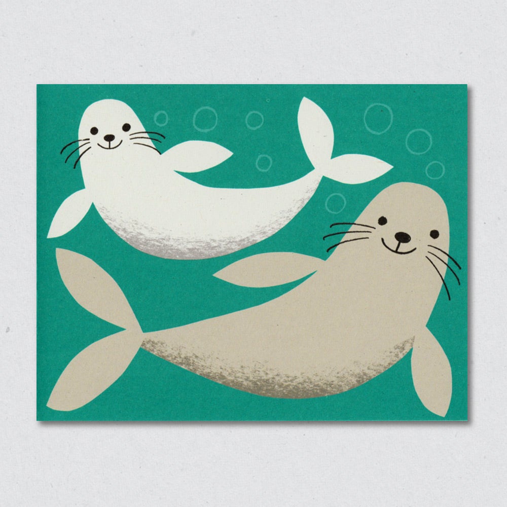 Seals greeting card by Lisa Jones Studio