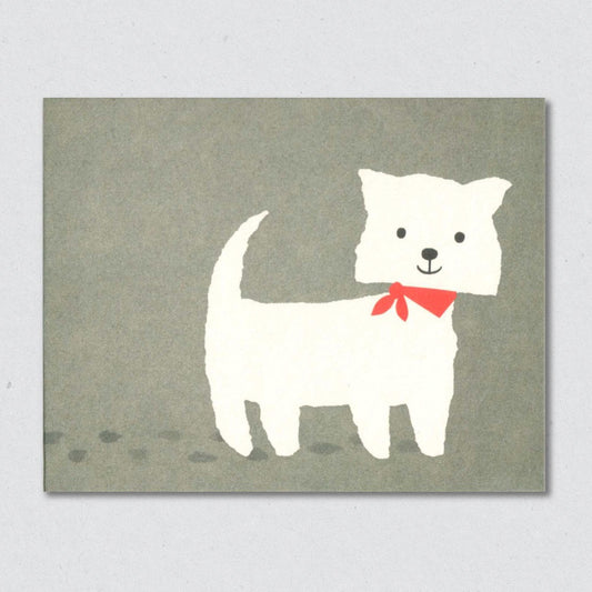 White Terrier dog card by Lisa Jones Studio.